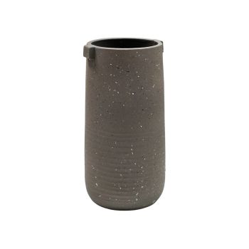 Aurora Terrazzo Handles Tall Vase Slate - L14 x W15.5 x H30 cm - Grey