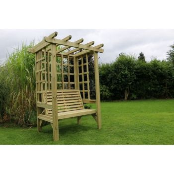 Beatrice Arbour - Sits 2 - L90 x W120 x H210 cm - Minimal Assembly Required - Set of Waterproof Cushions Included