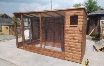 Buttercup All Weather Outdoor Bird Aviary Pet Cage 10' x 4' plus 2' safety porch