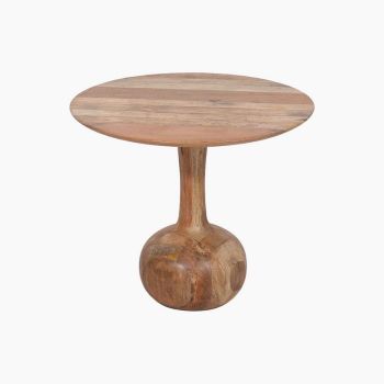 Silvia Curved Coffee Table - Mango Wood - L70 x W70 x H60 cm - Natural