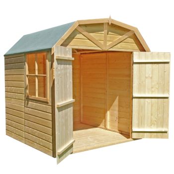 7 x 7 Feet Barn Double Doors Tongue and Groove Garden Shed Workshop