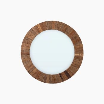 Ruh Round Reclaimed Mirror - Reclaimed Wood - L120 x W120 x H5 cm - Natural