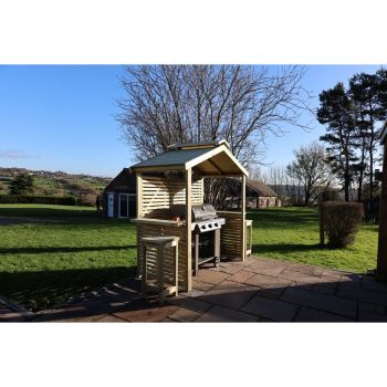 Grill and Chill BBQ Hut - L111.5 x W224 x H233 cm - Partially Assembled