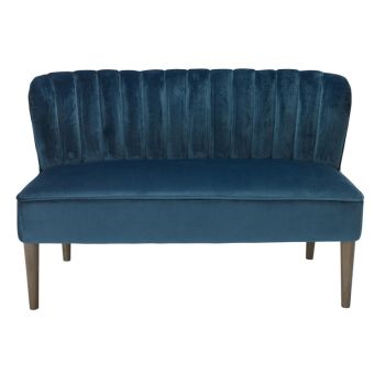 Bella 2 Seater Sofa - Crushed Velvet - L68 x W130 x H79.5 cm - Midnight Blue