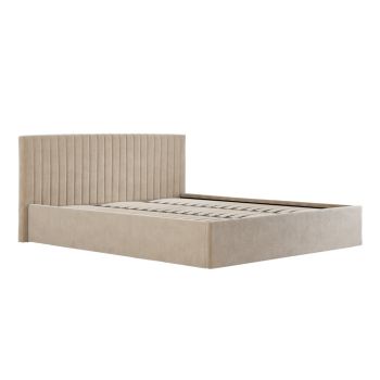 Berlin Ottoman Super King Size Bed Frame (Pack of 2) - Velvet - L213 x W198 x H89 cm - Beige - Flat Pack