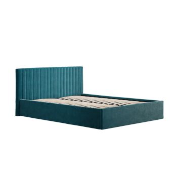 Berlin Kingsize Bed - Velvet - L210 x W168 x H87 cm - Teal