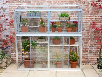 Harewood 5 Feet Lean to Mini Greenhouse - Aluminium/Glass - L1.51 x W0.053 x H1.51 cm - Without Coating