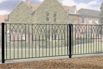 Abbey Modern Fence Panel - Solid Steel - FIts Gap of 1830 mm x 812 mm High - Electro Galvanised/Black Powder Coated