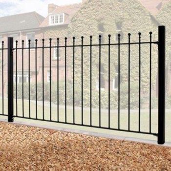 Manor Higher Fence Panel - Solid Steel - FIts Gap of 1830 mm x 1220 mm High - Electro Galvanised/Black Powder Coated