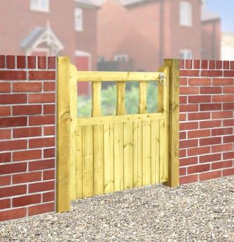 Quorn Single Garden Gate - Pressure Treated Scandinavian Redwood - W750 x H900 mm