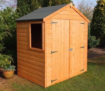 Bute Shiplap Apex Double Doors Tongue and Groove Garden Shed Workshop Approx 4 x 6 Feet