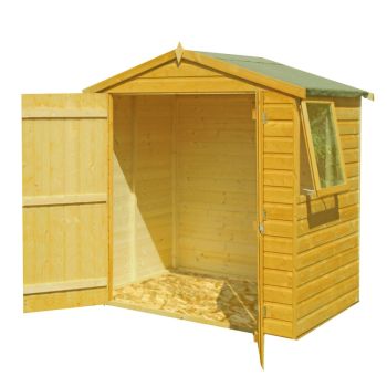 4 x 6 Feet Bute Shiplap Apex Double Doors Tongue and Groove Garden Shed Workshop