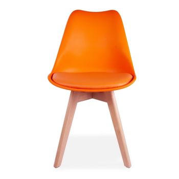 ECN Tulip Style Dining Chair (Pack of 4) - L43 x W48 x H82 cm - Orange