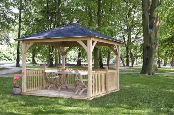 Floor & Balustrade for Cotswold Canopy (4.34x3.34m) - ONLY AVAILABLE WITH PURCHASE OF COTSWOLD CANOPY (4.34x4.34m)