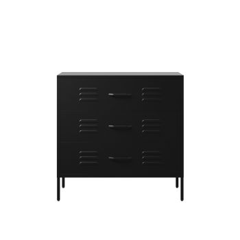 Caleb Chest - Steel - L40 x W80 x H79.5 cm - Black - Flat Packed