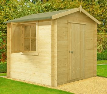 Camelot Log Cabin Home Office Garden Room Approx 7 x 7 Feet