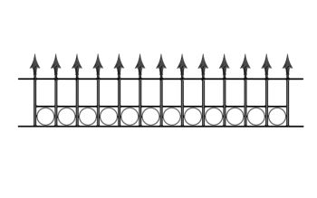Balmoral Premium Spear Top Railing Panel w/ Rings Fits Opening - Steel -Fits Gap 1830mm x 560mm High - Electro Galv./Powder Coated