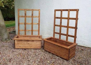 Kensington (Trellis) 2pc Medium Trough Set - W82 x D41 x H135 - Fully Assembled