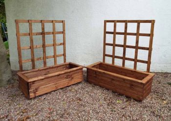 Kensington (Trellis) 2pc Large Trough Set - W109 x D41 x H135 - Fully Assembled