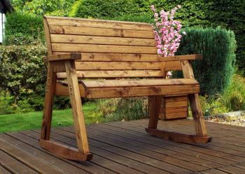 Bench Rocker with Cushions - W120 x D77 x H102 - Fully Assembled - Green