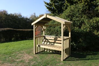 Anastasia 3 Seat Garden Arbour, Wooden Garden Bench Seat with Trellis - L90 x W170 x H190 cm - Minimal Assembly Required