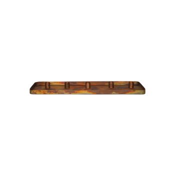 Rectangle Centrepiece with Magnetic Candle Holders - Mild Steel - L20 x W60 x H2.5 cm - Copper