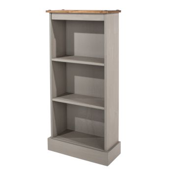 Corona Low Narrow Bookcases - Pine - 46 x 20 x 103.6 cm - Grey Wax/Antique Waxed Pine