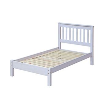 3'0" Slatted Lowend Bedstead, White Wash Wax Finis