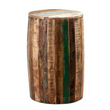 Coastal Drum Stool - Wood - L38 x W38 x H60 cm