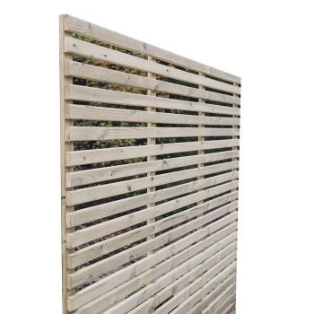 Multi Pack of 2 - Contemporary Fence Panels - Pressure Treated Redwood - L5 x W180 x H180 cm - Fully Assembled