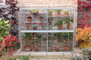 Hampton-D 6 Feet 5 Inches Lean to Mini Greenhouse - Aluminium/Glass - L151 x W77 x H181 cm - Anthracite