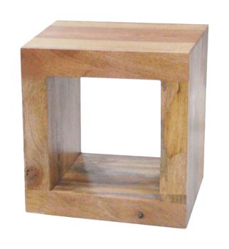 Dakota 1 Hole Display Unit - Mango Wood - L35 x W44 x H44 cm - Light Finish