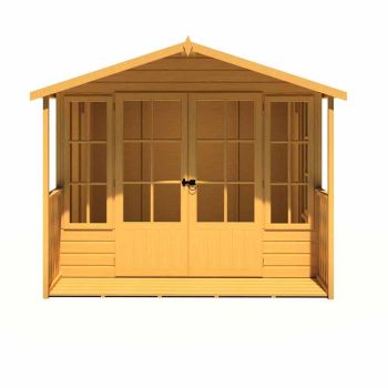Delmora 8 x 10 Shiplap Summerhouse with Veranda - Wood - H2456 x W2992 x H2174 mm
