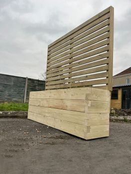 Suffolk Planter and Trellis - Wood - L150 x W40 x H120 cm