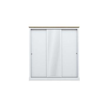 Devon 3 Door Sliding Wardrobe - Particle Board - L59 x W176 x H182 cm - White