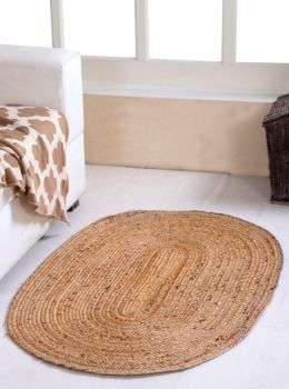 DHAKA Oval Kitchen Rug Hand Woven - Jute - L60 x W90