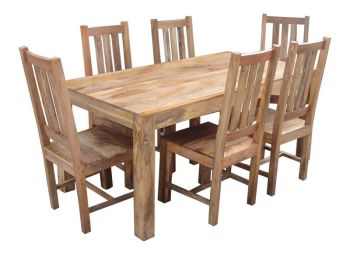 Dakota Dining Table - Mango Wood - L90 x W175 x H76 cm - Dark Finish - Assembly Required