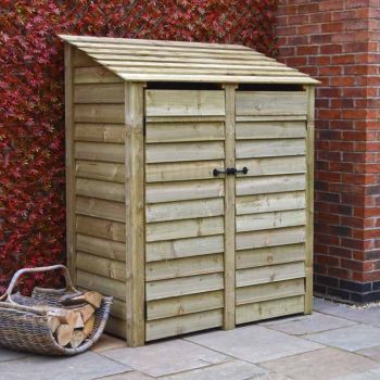 Cottesmore 6ft Log Store with Doors - L80 x W150 x H181 cm - Light Green