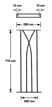 Metro Decking Fence Panels (Pack of 2) - Solid Steel - FIts Gap of 280 mm x 770 mm High - Electro Galvanised/Black Powder Coated