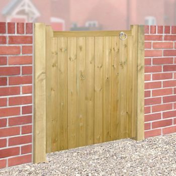 Drayton Square Top Low Single Gate - Pressure Treated Scandinavian Redwood - W900 x H950 mm