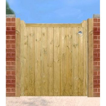 Drayton Square Top Low Single Gate - Pressure Treated Scandinavian Redwood - W900 x H950 mm