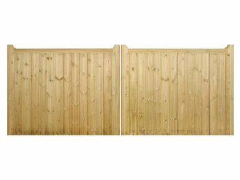 Drayton Square Top Low Double Driveway Gate - Pressure Treated Scandinavian Redwood - W2400 x H950 mm