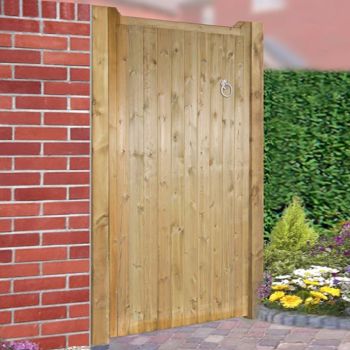 Drayton Square Top Tall Single Gate - Pressure Treated Scandinavian Redwood - W900 x H1800 mm