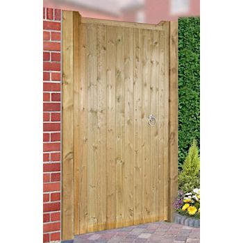 Drayton Square Top Mid High Single Gate - Pressure Treated Scandinavian Redwood - W1050 x H1500 mm