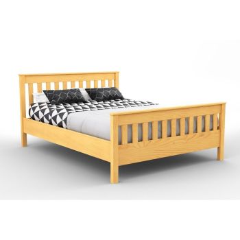 King Size Bed Frame - Wood - L207 x W161 x H96 cm - Alder