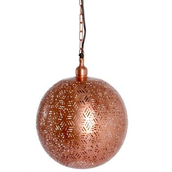 Rabat Rose Gold Hanging Lamp Ball with Hexa Etching, 30cm Dia.