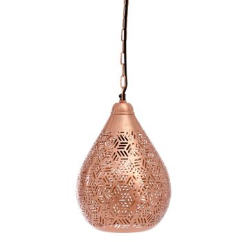 Rabat Rose Gold Hanging Lamp Balloon with Hexa Etching, 22cm Dia.