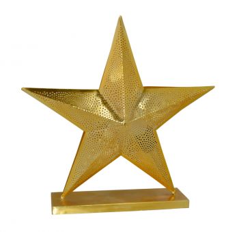 Christmas Gold Table Star Lamp with Etching