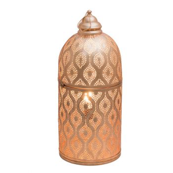 Rabat Rose Gold Table Lamp Cylinder with Oval Chitai