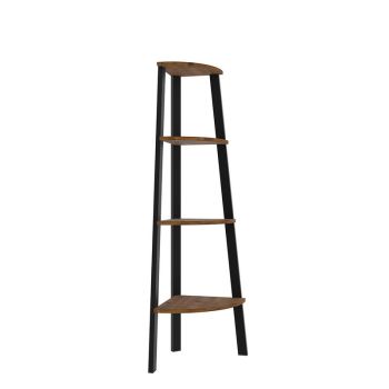 Ealing Corner Unit - Black Metal/Rustic Wood - L35 x W35 x H125 cm - Vintage Pine